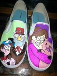Gravity Falls hand painted shoes by LoveInspiredGoods on Ets