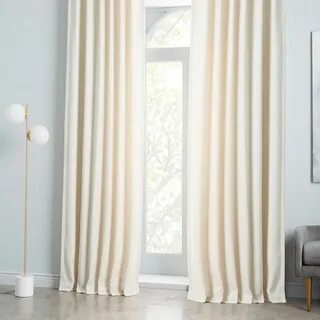 Worn Velvet Curtain - Ivory Velvet curtains, Drapes curtains