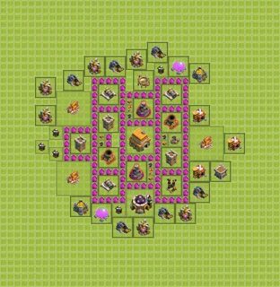 Trophy (Defense) Base TH6 - Clash of Clans - Town Hall Level