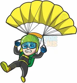 A Scared Male Skydiver Cartoon clip art, Cute birds, Cartoon