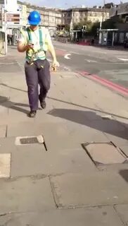 Untitled - Great stealth video of a construction worker walk