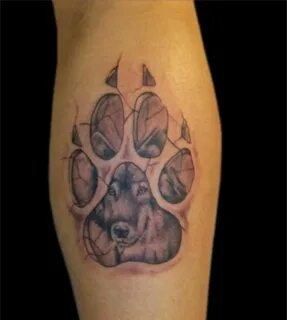 Cracked Wolf Paw Print Tattoo On Leg Back tattoo, Tattoos, N