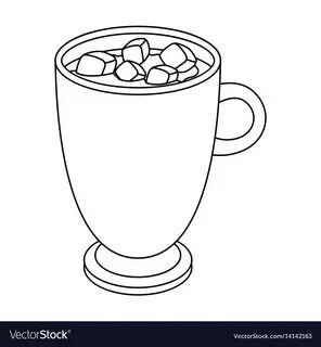 A cup of hot chocolatedifferent types of coffee Vector Image