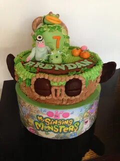 Fantasy cake - "My Singing Monsters". Chocolate chiffon cake
