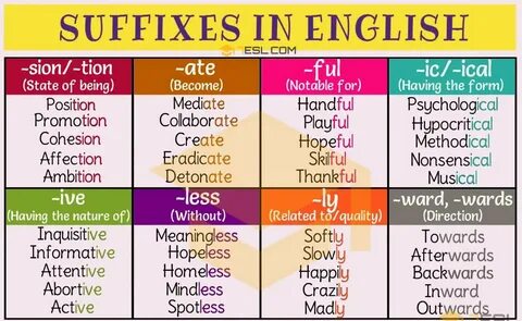 SUFFIX: 30+ Common Suffixes with Definition & Examples - 7 E