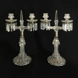 COUPLE OF CRYSTAL CANDLESTICK