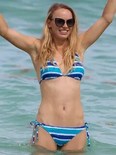 CAROLINE WOZNIACKI in Bikini at a Beach in Miami - HawtCeleb