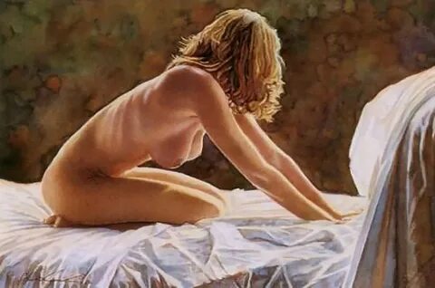 Emotional realism nude watercolor painting of artist Steve H