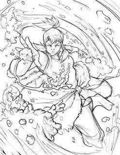 Korra Become Fought in Avatar Form Coloring Page Coloring pa