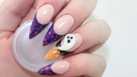 Glitter Ombre Halloween Acrylic Nails - YouTube