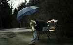 Sad mood sorrow dark people love rain drops umbrella wallpap