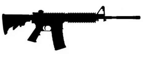 Flat top AR-15 silhouette gun sticker no background. Rifle E