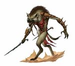 Female Gnoll Rogue or Slayer - Pathfinder PFRPG DND D&D 3.5 