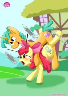 Xbooru - 1boy 1girl apple bloom apple bloom (mlp) bbmbbf blu