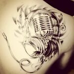 music mic tattoo designs - Google Search Music tattoos, Musi
