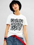 21% OFF 2022 Short Sleeve QR Code Graphic Tee In WHITE ZAFUL