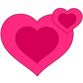 Two Pink Hearts Together!-- -- SVG Clip Art, !-- --cartoon!-