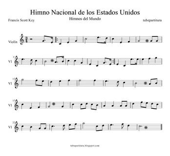 tubescore: Sheet music for the National Anthem of the United