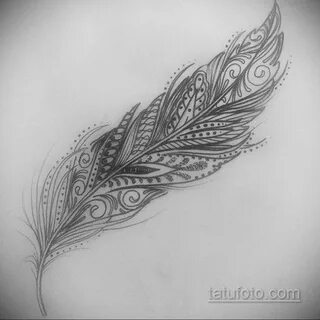 эскиз для тату перо на бедре 26.09.2019 № 007 -sketch feather tattoo- tatuf...