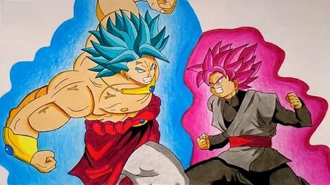 Goku Black VS Broly - Speed Drawing - Dragon Ball Super Fan 