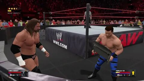 WWE 2K17 Chris Benoit Vs.Triple H EXTREME RULES MATCH - YouT