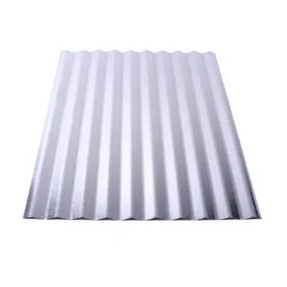 Union Corrugating 2.16-ft x 8-ft Corrugated Silver Steel Roo