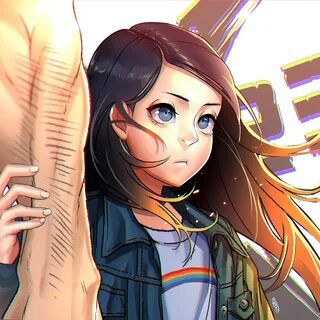 Safebooru - 1girl black hair blue eyes brown hair laura kinn