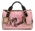 Juicy Couture Queen Velour Madge Bag Black Pink Juicy coutur