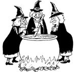 Halloween - Three witches are preparing a magic potion