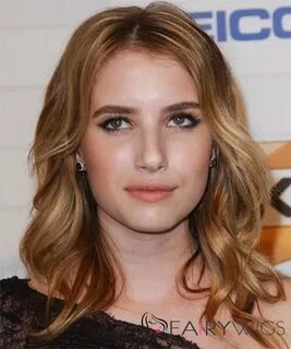 16 Inch Wavy Emma Roberts Lace Front Human Wigs : fairywigs.