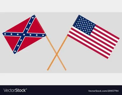 Usa north and south union and confederate flags Vector Image