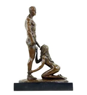 Blowjob Statue - Sex Bronze - Erotic Pair of Lovers - Signed