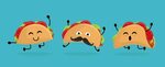 Mexico taco set in cartoon style. Taco with traditional Mexi