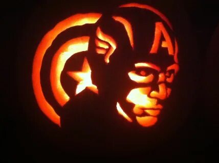 Captain America! 🇺 🇸 Pumpkin carving, Marvel pumpkin carving