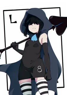 Safebooru - 1girl black dress black gloves black hair blue e