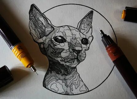 Dots & Lines on Behance Cat tattoo, Stippling art, Ink art