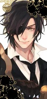 Black hair anime guy with eyepatch and golden eye イ ラ ス ト, か