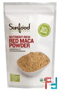 Red Maca Powder, Nutrient-Rich, Sunfood, 1 lb (454 g)