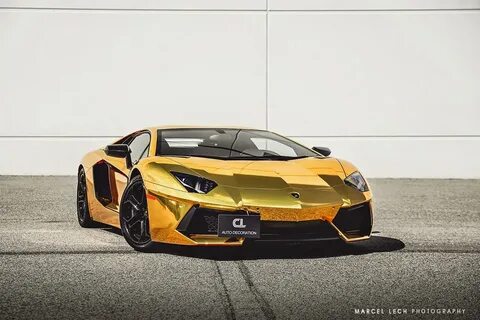 Chrome Gold Lamborghini Aventador by Marcel Lech SUPERCARS S