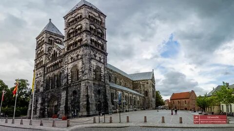 Sweden. Lund Cathedral and its square Pre romanesque, Sweden