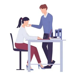 Harassment at Workplace Flat Vector Illustration Stock Vecto