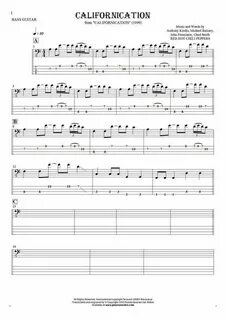 Californication - Notes and tablature for bass guitar PlayYo