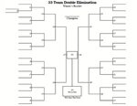 33 Team Double Elimination Printable Tournament Bracket