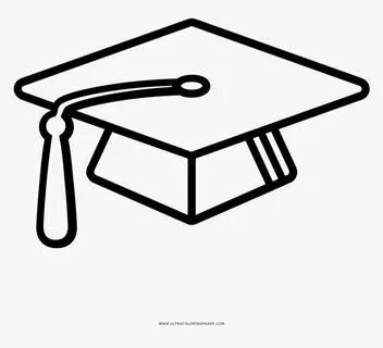 Mortar Board Coloring Page - Line Art, HD Png Download - kin