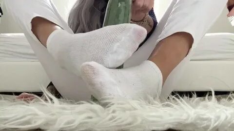 Footjob in White Socks Footfetish Mistress Goddess - YouTube