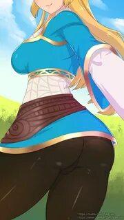 Safebooru - 1girl ass blonde hair breasts clouds cloudy sky 