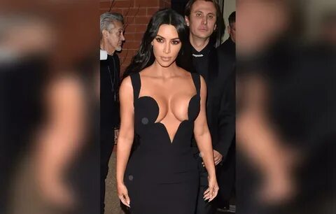 Kim black dress boobs