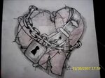 chain wrapped heart by k9-productions Broken heart drawings,