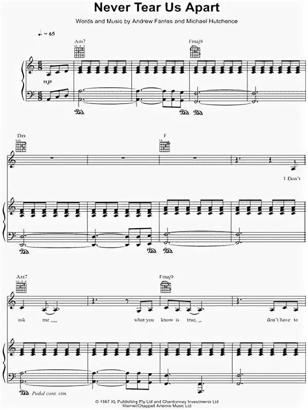 Never Tear Us Apart - PDF free sheet music