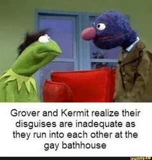 Grover and Kermit realize their disguises are inadequate as 